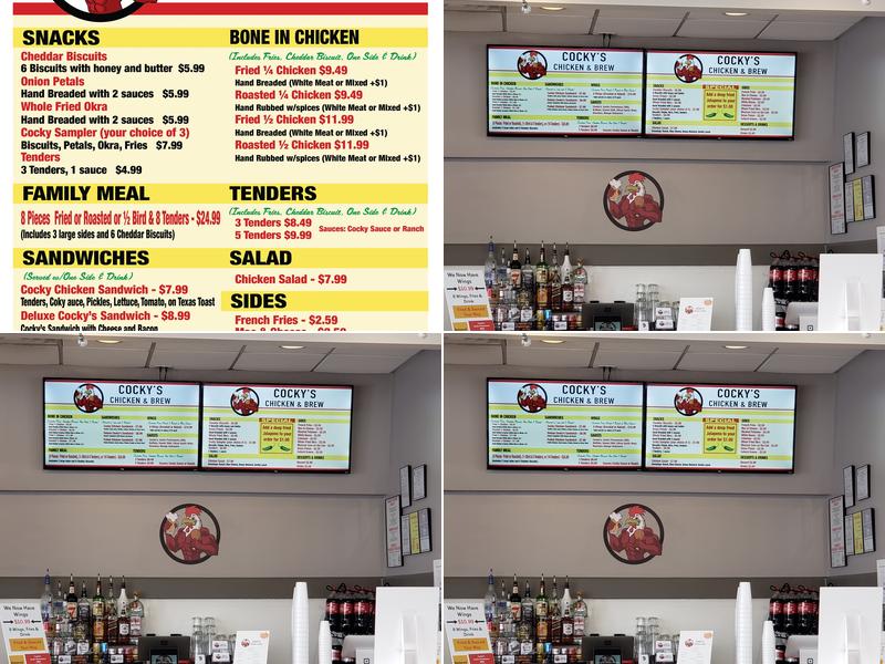 Cocky's Chicken and Brew Menu