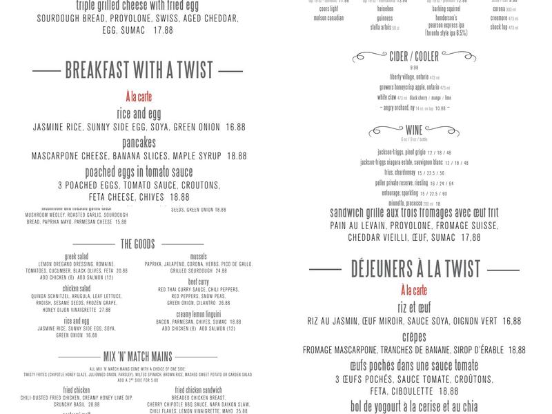 Twist By Roger Mooking Menu