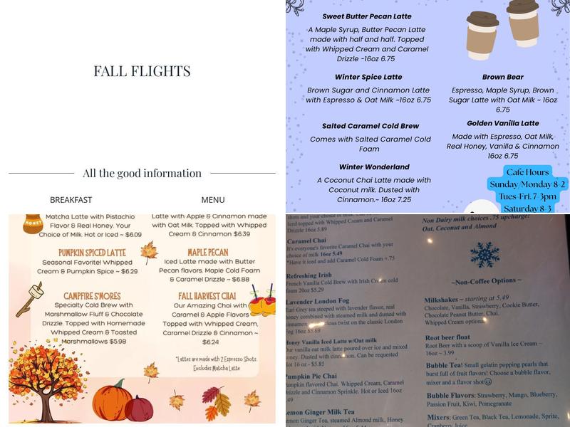T.A.P. CAFE Menu