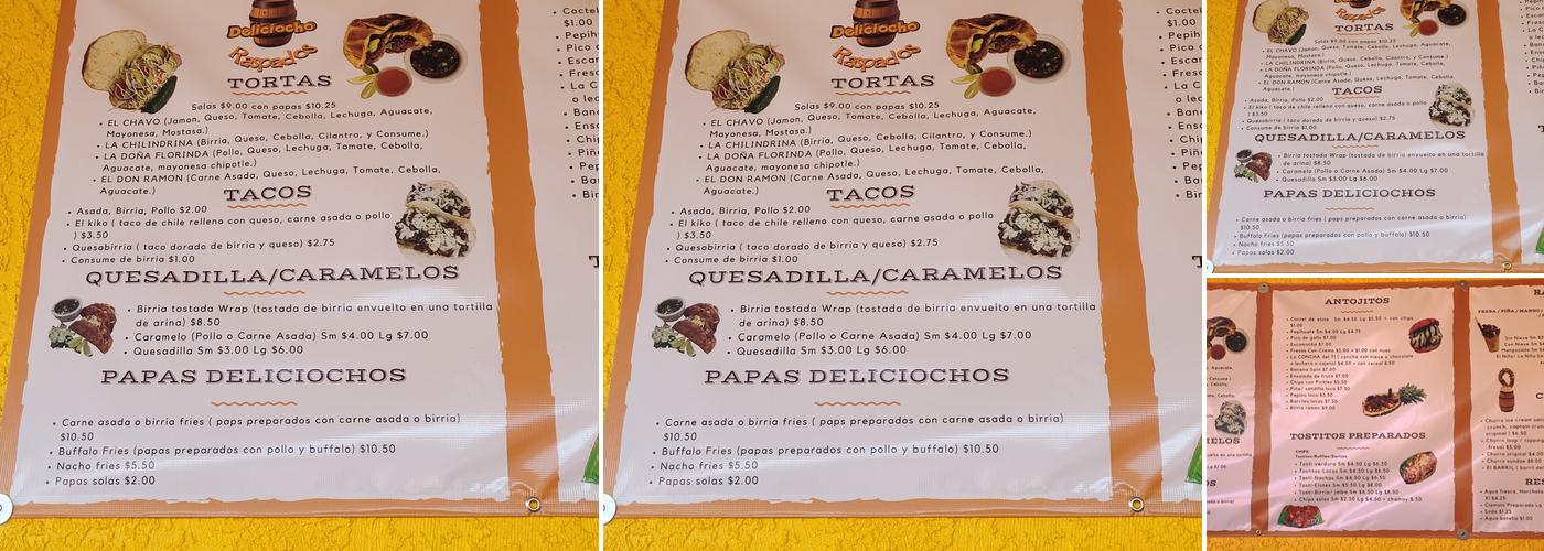 Deliciocho Menu