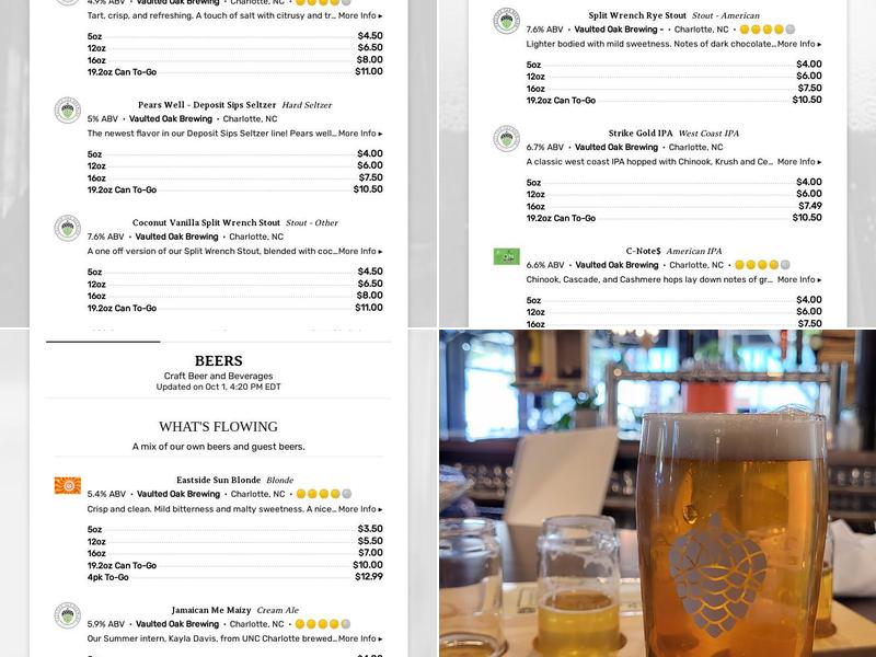 Vaulted Oak Brewing Menu