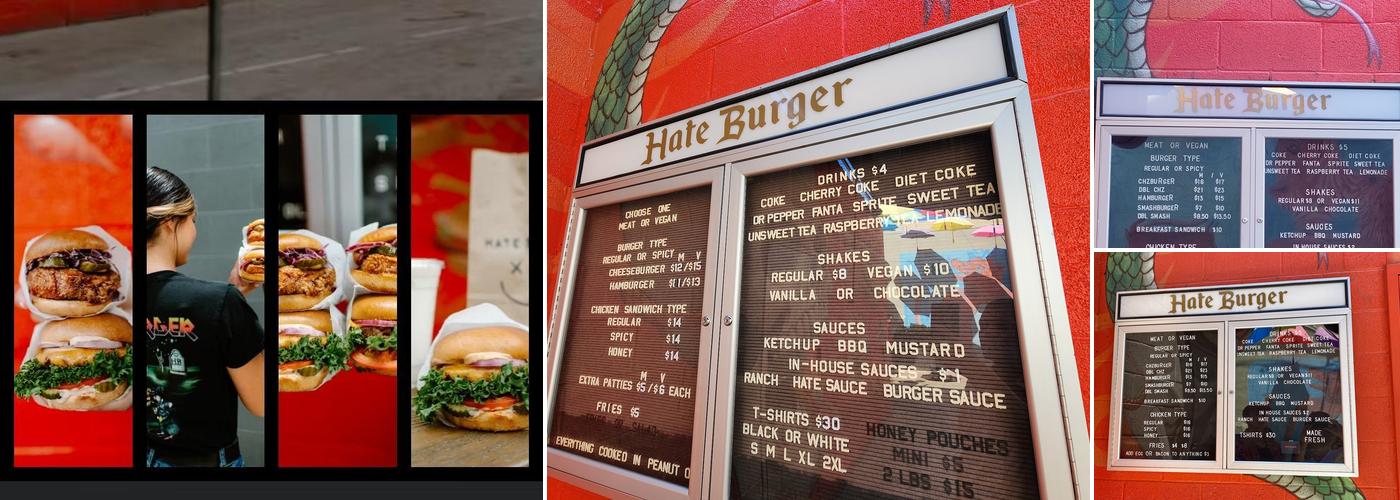 Hate Burger Menu