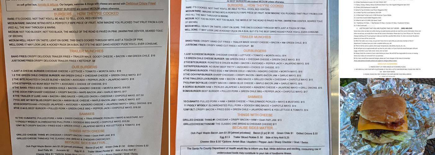 Bang Bite Filling Station Menu