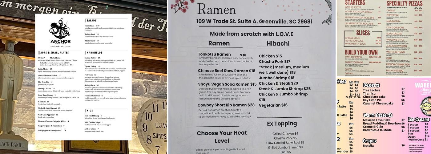 Warehouse at Vaughns Menu