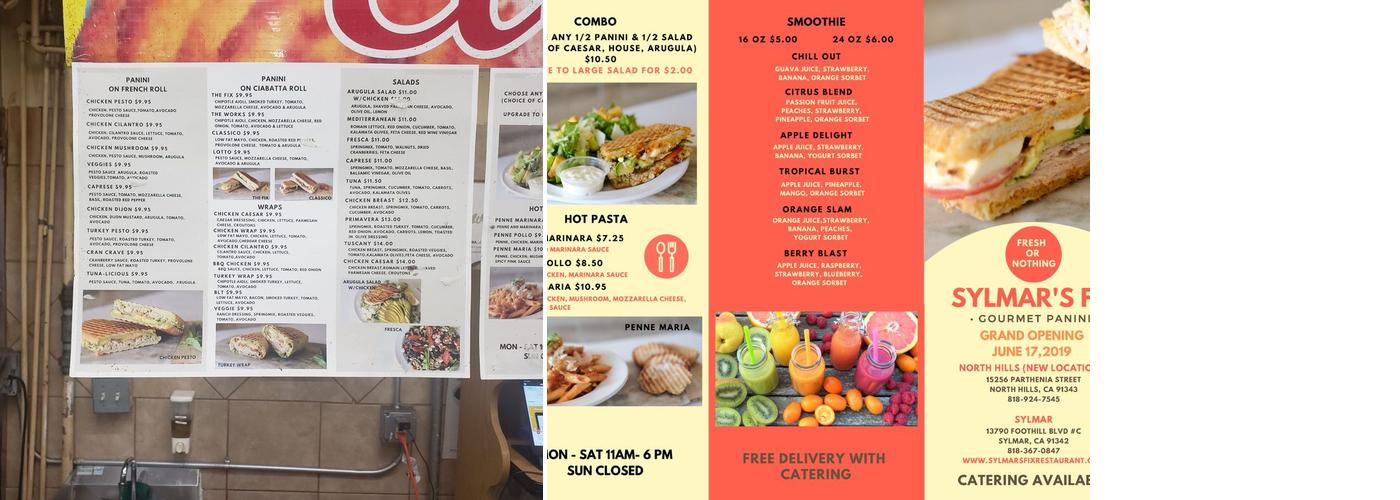 Sylmar’s Fix Menu