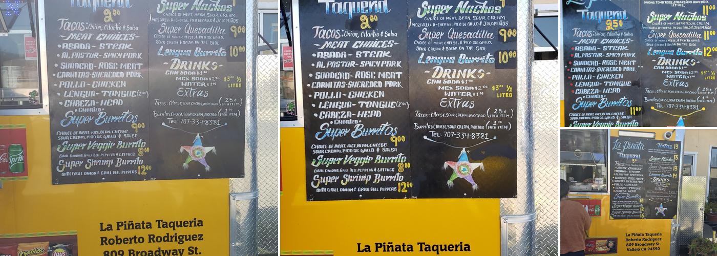 La Piñata Taqueria Menu