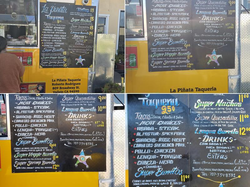 La Piñata Taqueria Menu
