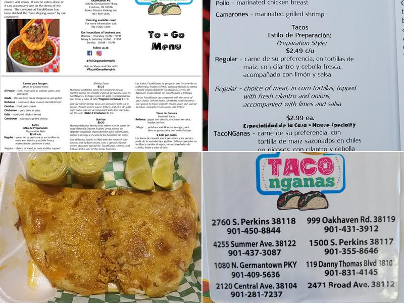 Tacos Nganas Menu