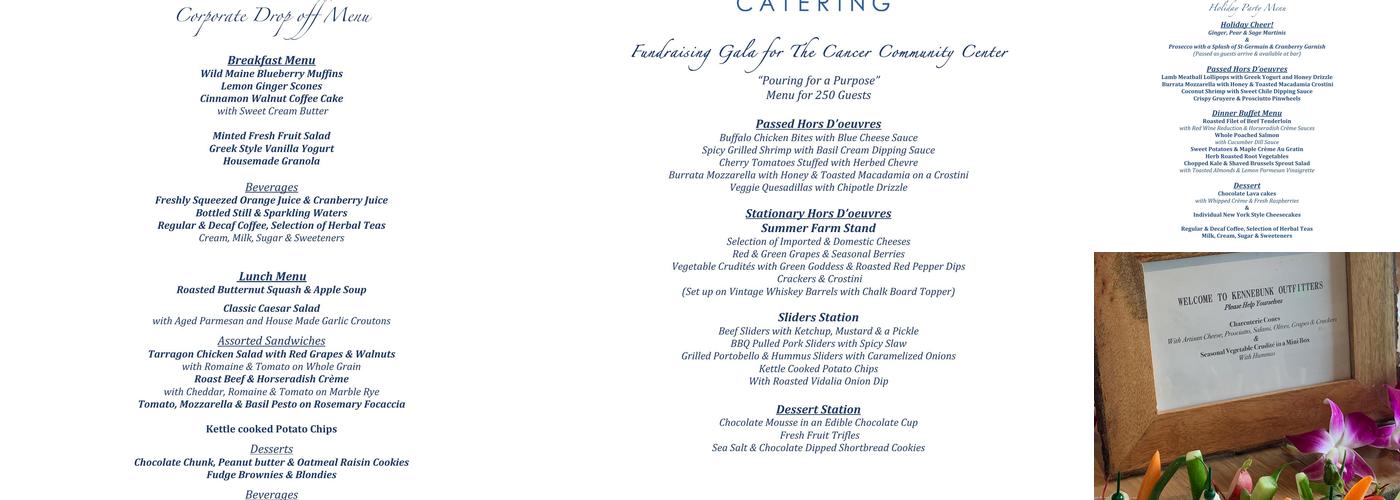 Kitchen Chicks Catering Menu