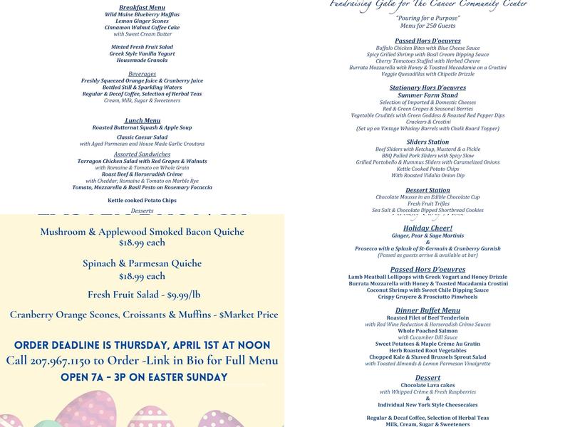 Kitchen Chicks Catering Menu