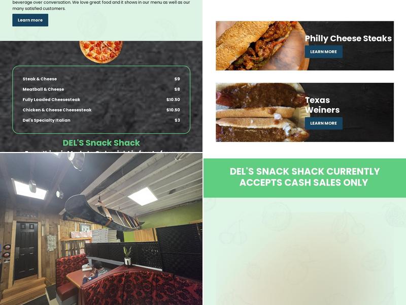 Dels snack shack LLC Menu