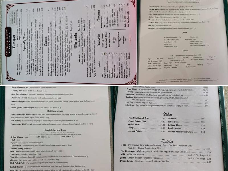 Apple Lodge Eatery Menu
