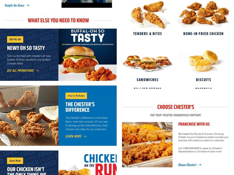 Chester's Chicken Menu