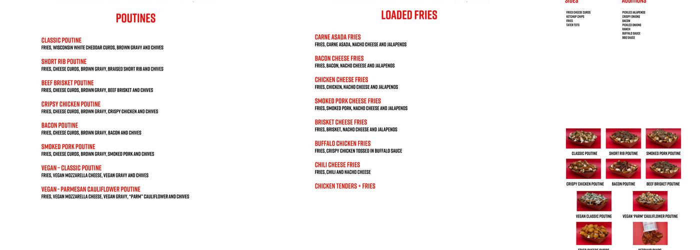 Poutine Brothers Menu