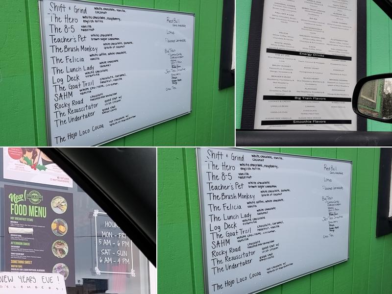 Shift & Grind Coffee Menu