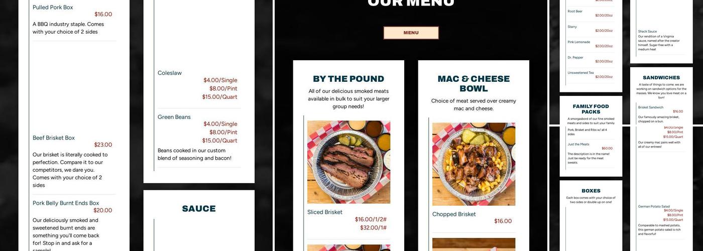 Martiny’s BBQ Menu