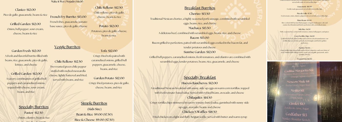 Casa Maya Menu