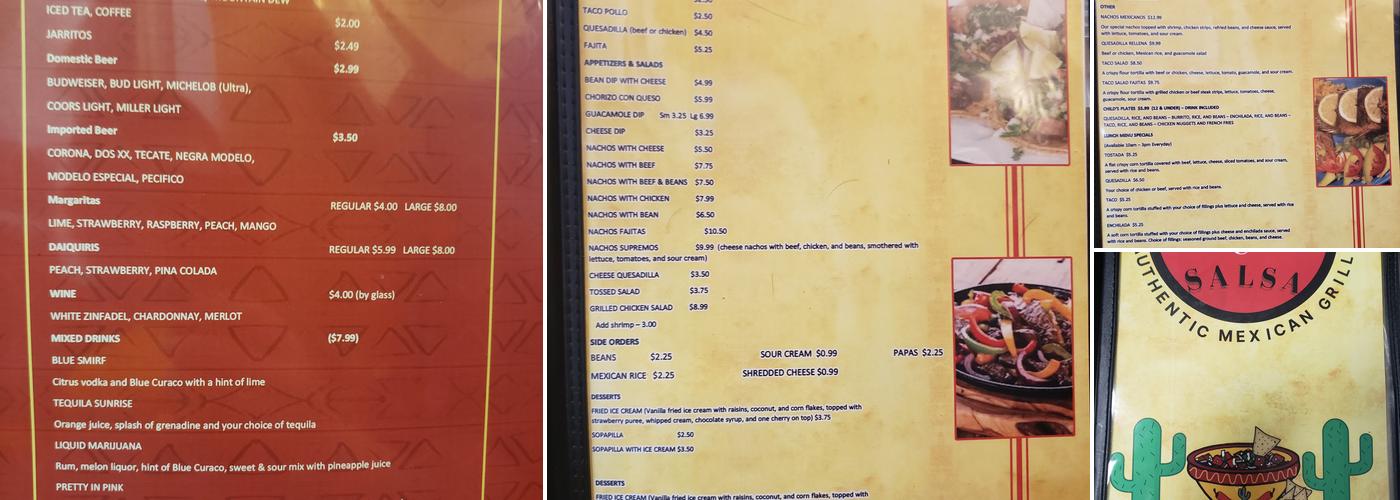 Mr. Chips & Salsa Menu