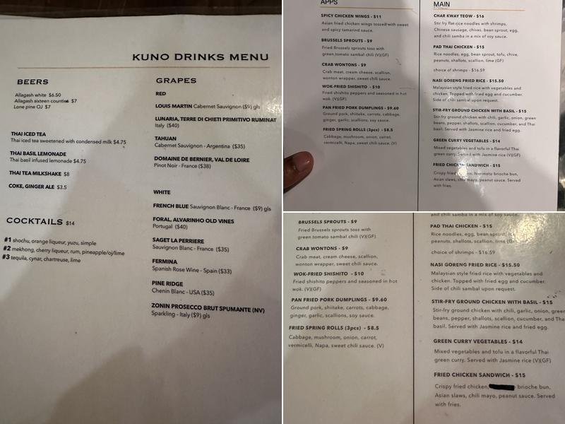 Kuno Menu