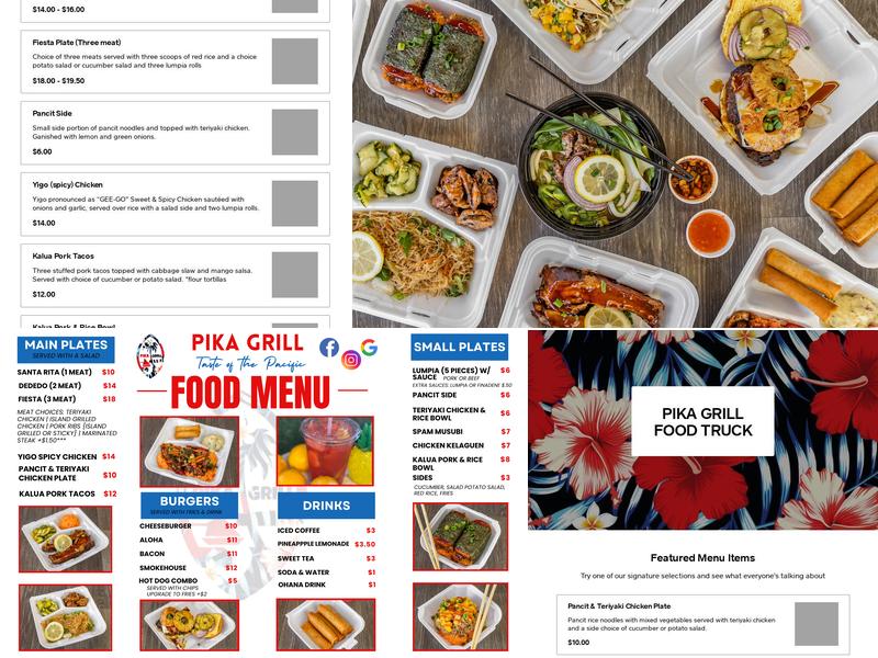 Pika Grill Menu