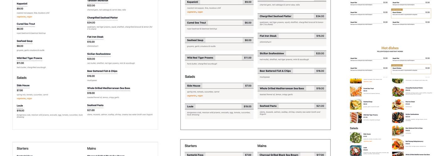 Gather Kitchen Menu