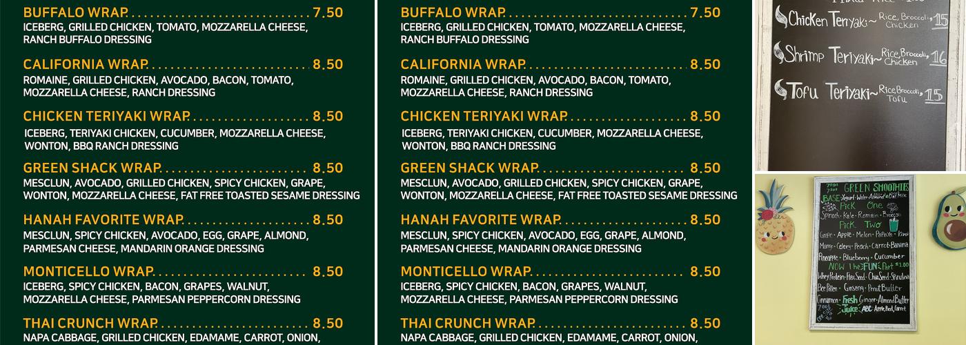 Green Shack Menu