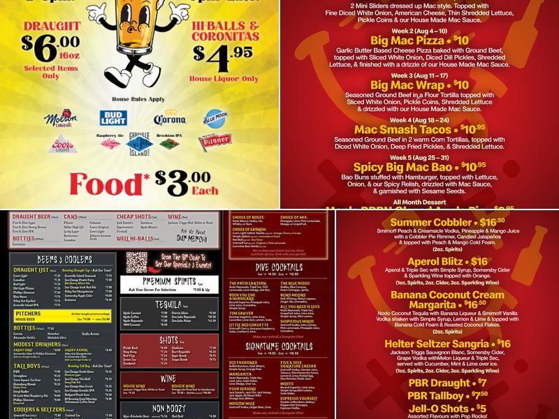 Five & Dive Menu
