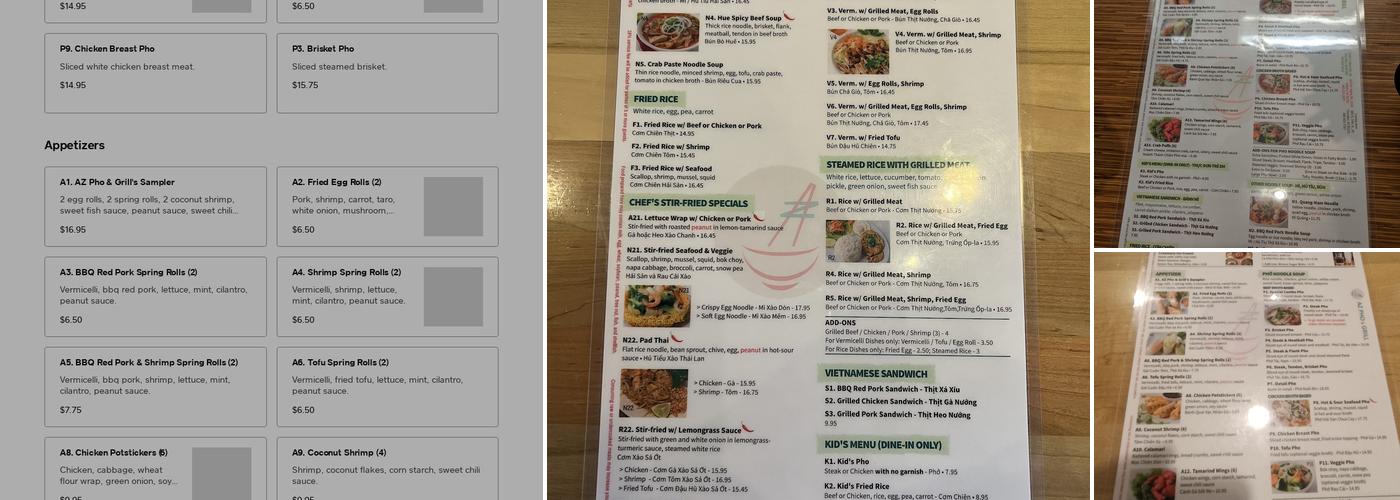 AZ Pho & Grill Menu