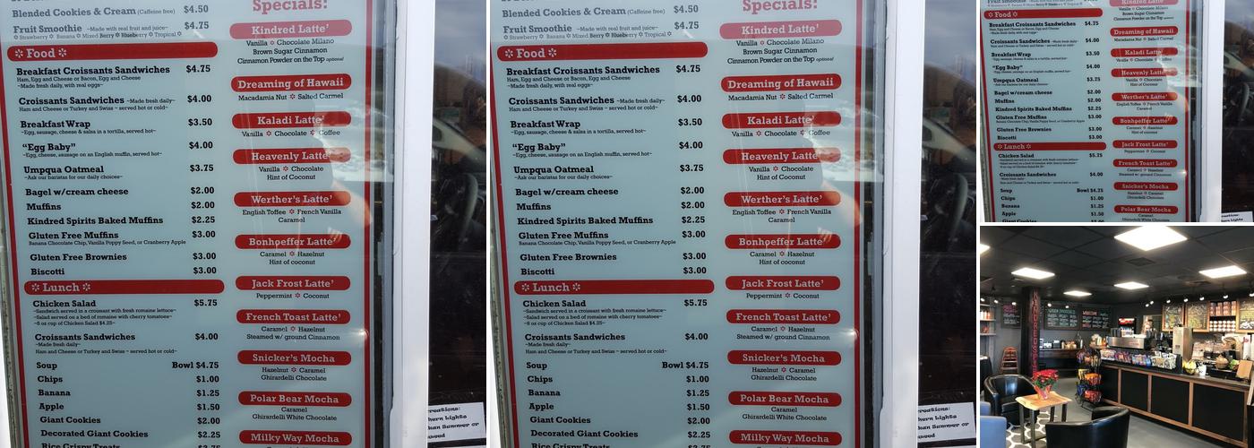 Kindred Spirits Coffee Menu