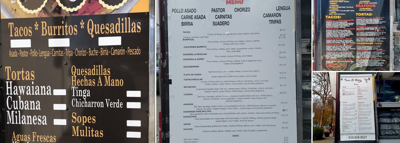 Tacos El Rulas Menu