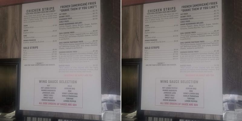 King of Wingz Menu