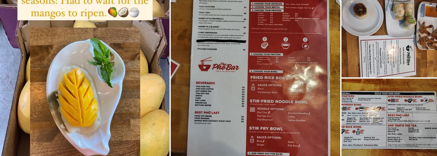 The Pho Bar Menu