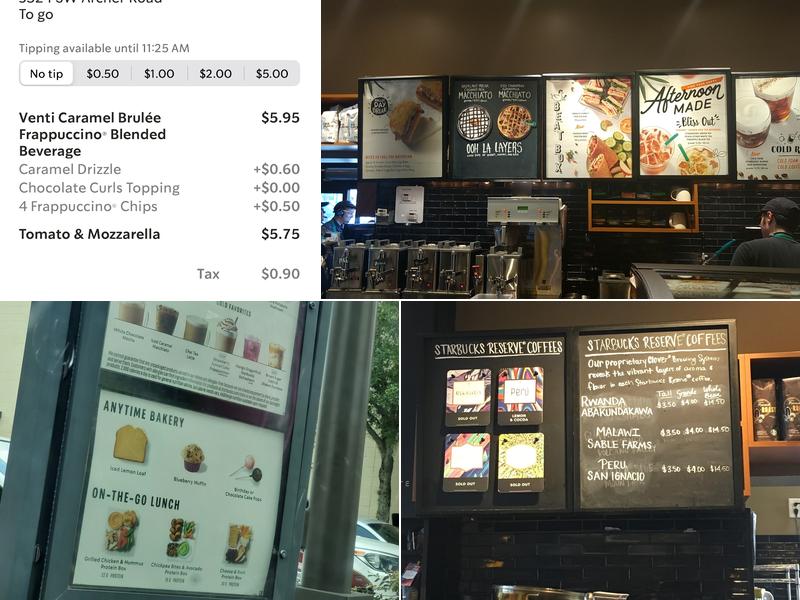 Starbucks Menu