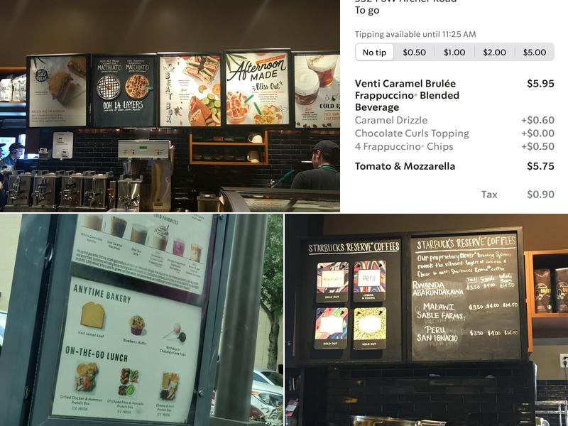 Starbucks Menu
