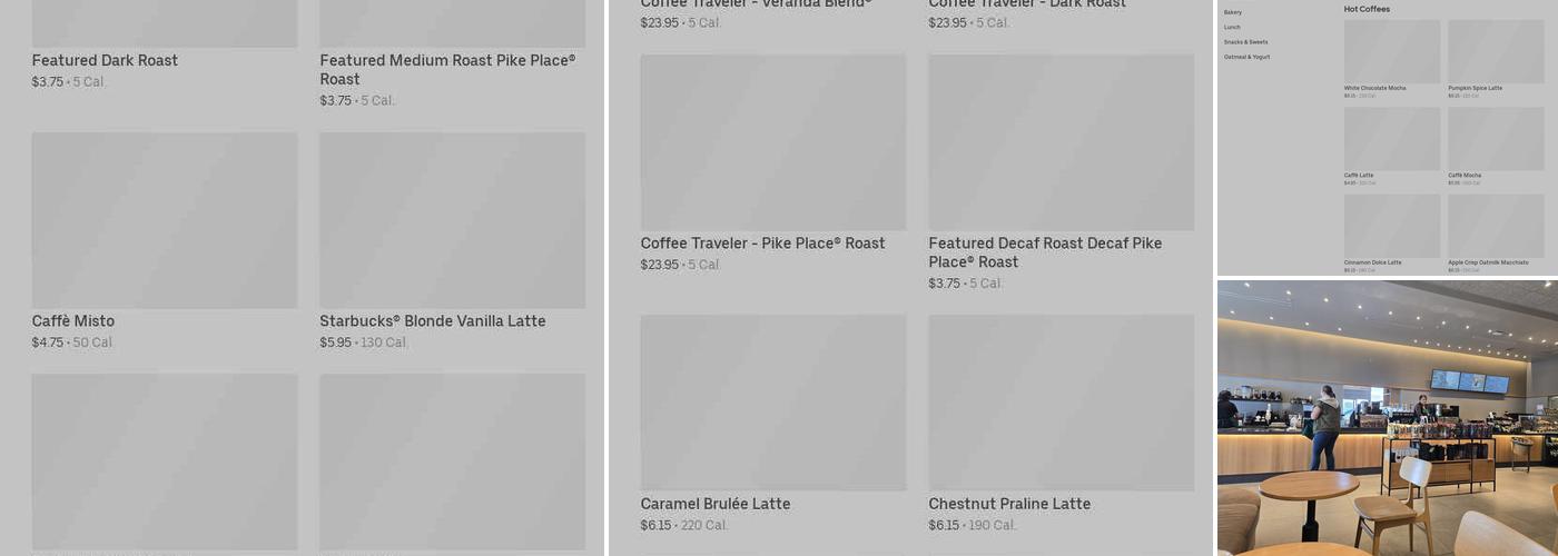 Starbucks Coffee Company Menu