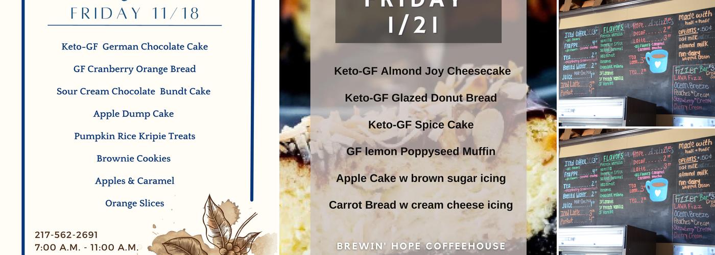 Brewin’ Hope Coffeehouse Menu