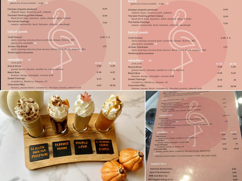 Flamingos Coffee Bar Menu