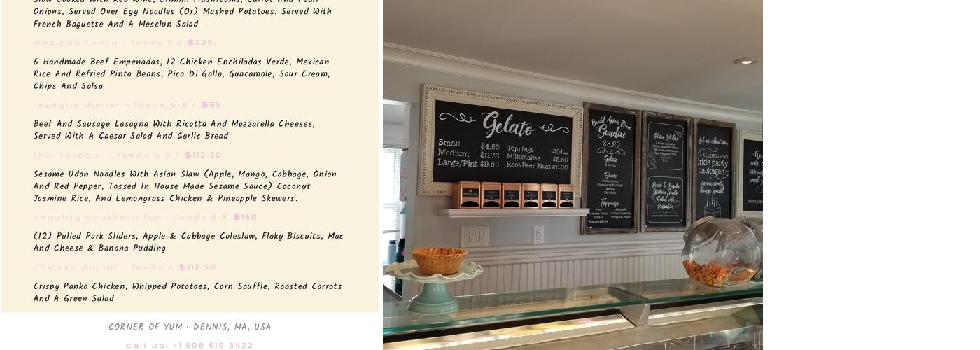 Corner of Yum Menu
