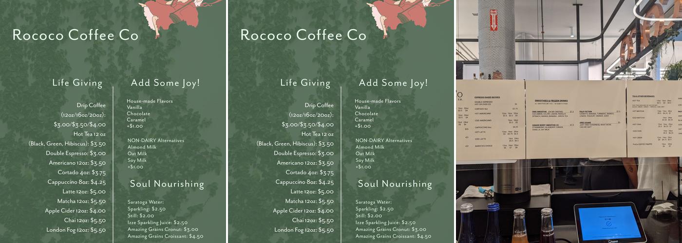 RoCoCo Cafe Menu