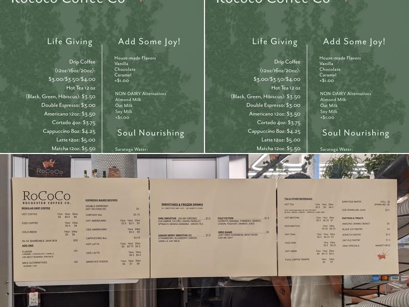 RoCoCo Cafe Menu