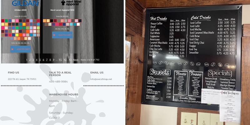 EU Coffee Shop Menu