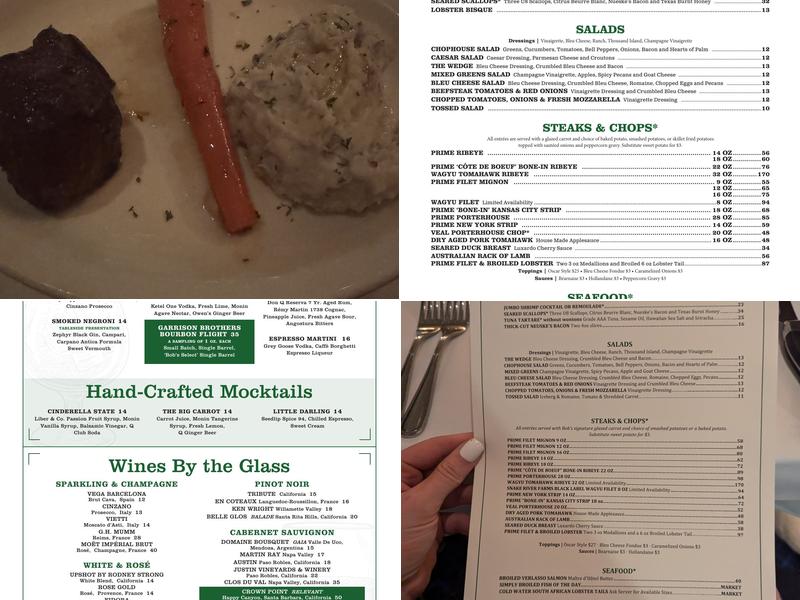 Bob’s Steak & Chop House Menu