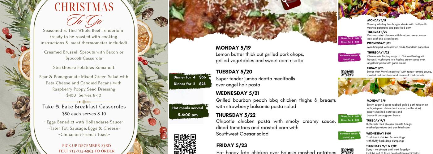 Cathy’s Kitchen Menu