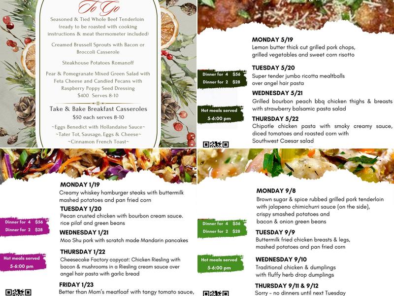 Cathy’s Kitchen Menu