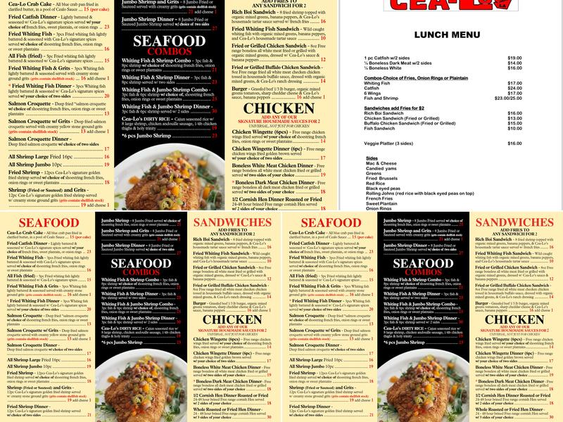 Cea-Lo L.A Menu