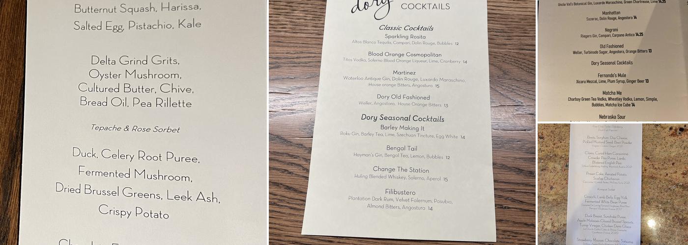 Dory Menu