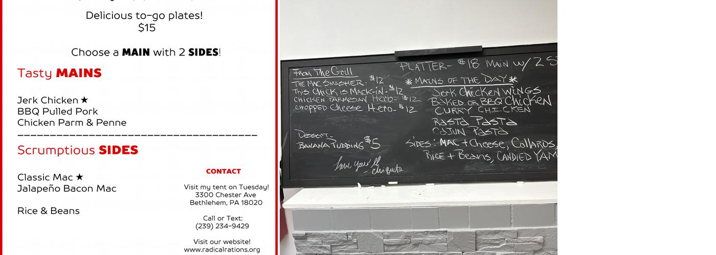 Radical Rations LLC Menu