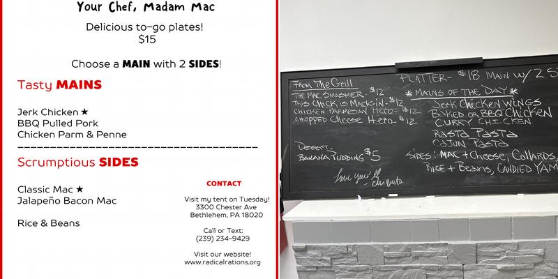 Radical Rations LLC Menu