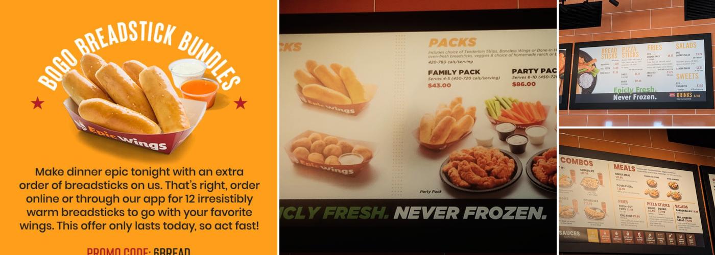 Epic Wings Menu