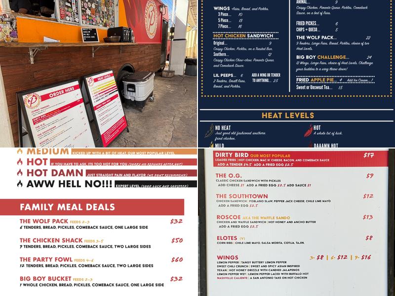 Pete's Hot Chicken Menu